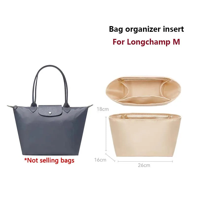 Bag organizer insert for Longchamp nylon material super strong fit bag support handbag liner bags accessories🤍
