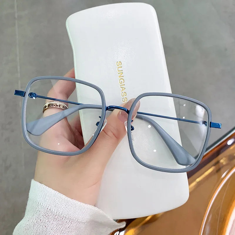 Classic Luxury Anti-blue Myopia Glasses Unisex Fashion Minus Diopter Eyeglasses Men Women Square Frame Large Eyewear 0 To -6.0✨️
