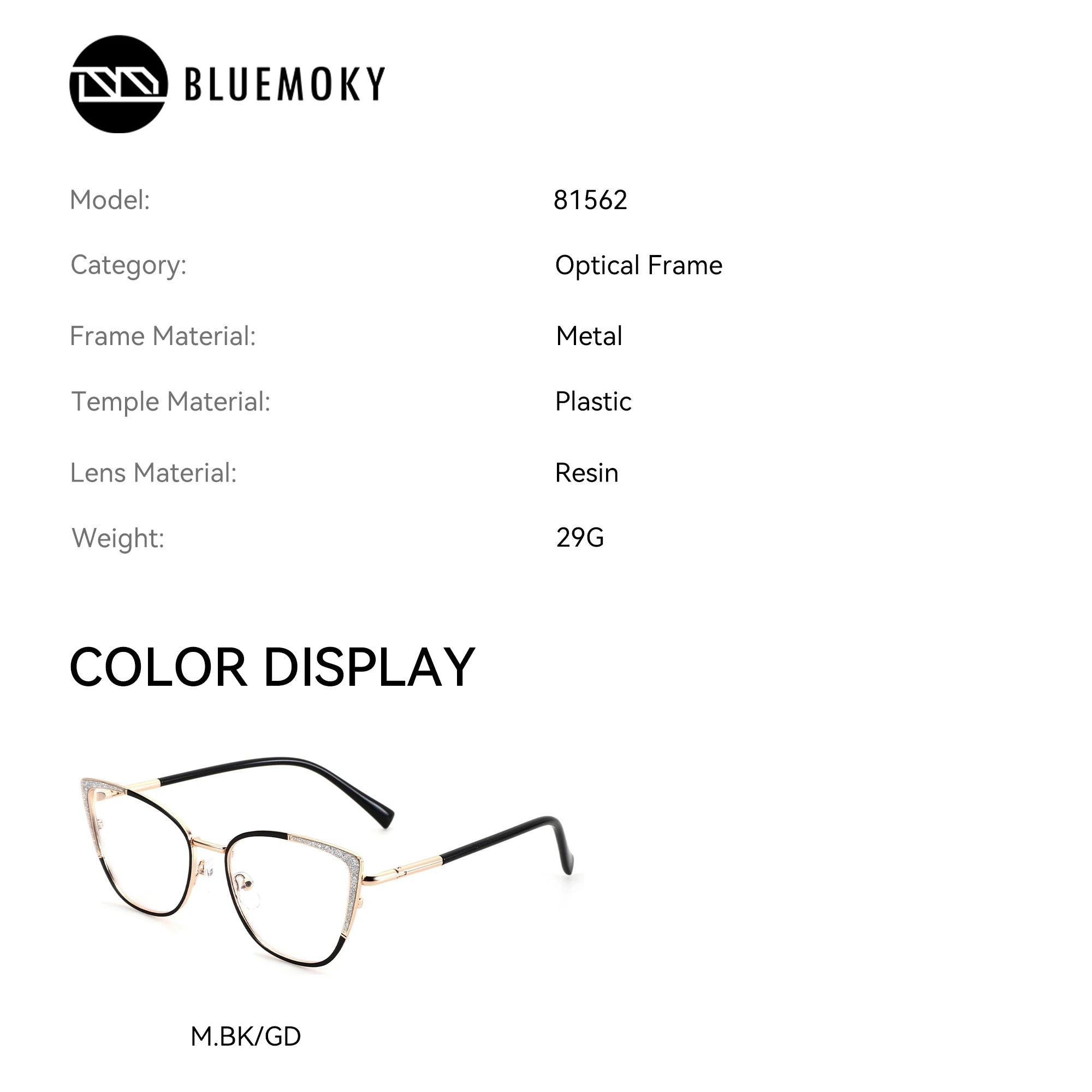 BLUEMOKY New butterfly metal women's round prescription glasses gradually change color, multi focus anti blue light for myopia♥️♥️