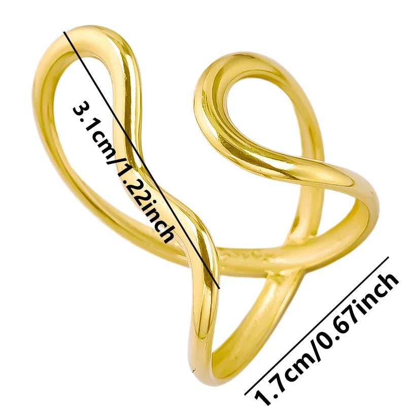 6pcs/lot Stainless Steel DIY Setting Rings Multi-layer Adjustable Open Rings Bases Jewelry Women Girls Anniversary Party Gifts