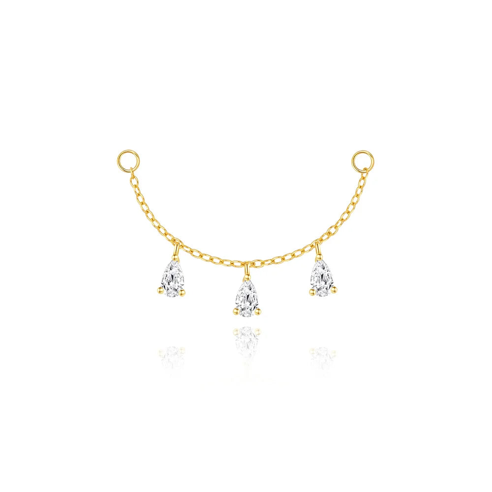 CANNER 1PC 925 Sterling Silver Tassel Chain Eight Pointed Stars Moon Earrings For Women Ins Horse Eye Geometric Zircon Earring♥️