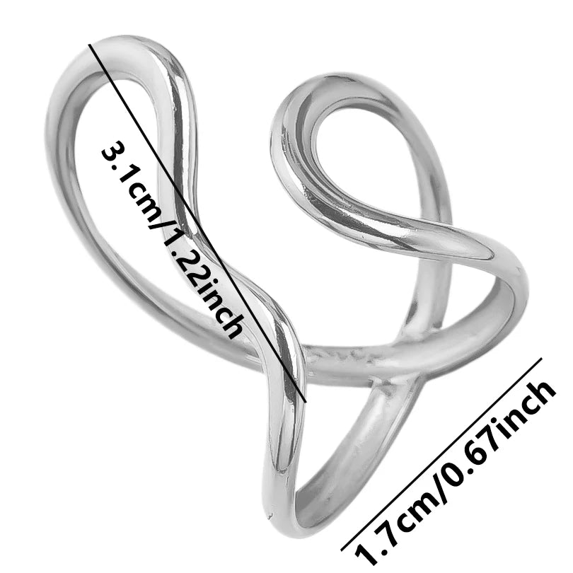 6pcs/lot Stainless Steel DIY Setting Rings Multi-layer Adjustable Open Rings Bases Jewelry Women Girls Anniversary Party Gifts