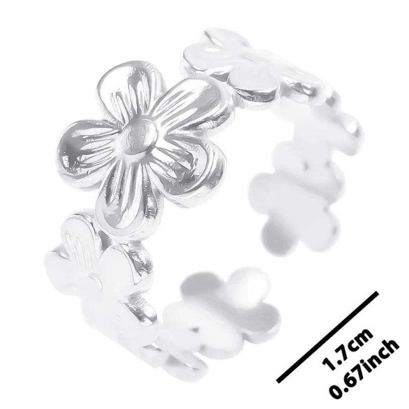 6pcs Stylish High Quality Stainless Steel Rings Love Hollow Geometric Stars Shaped Knuckle Rings Women Jewelry Accessory Gifts| Lurea accessories ✨️ 😍