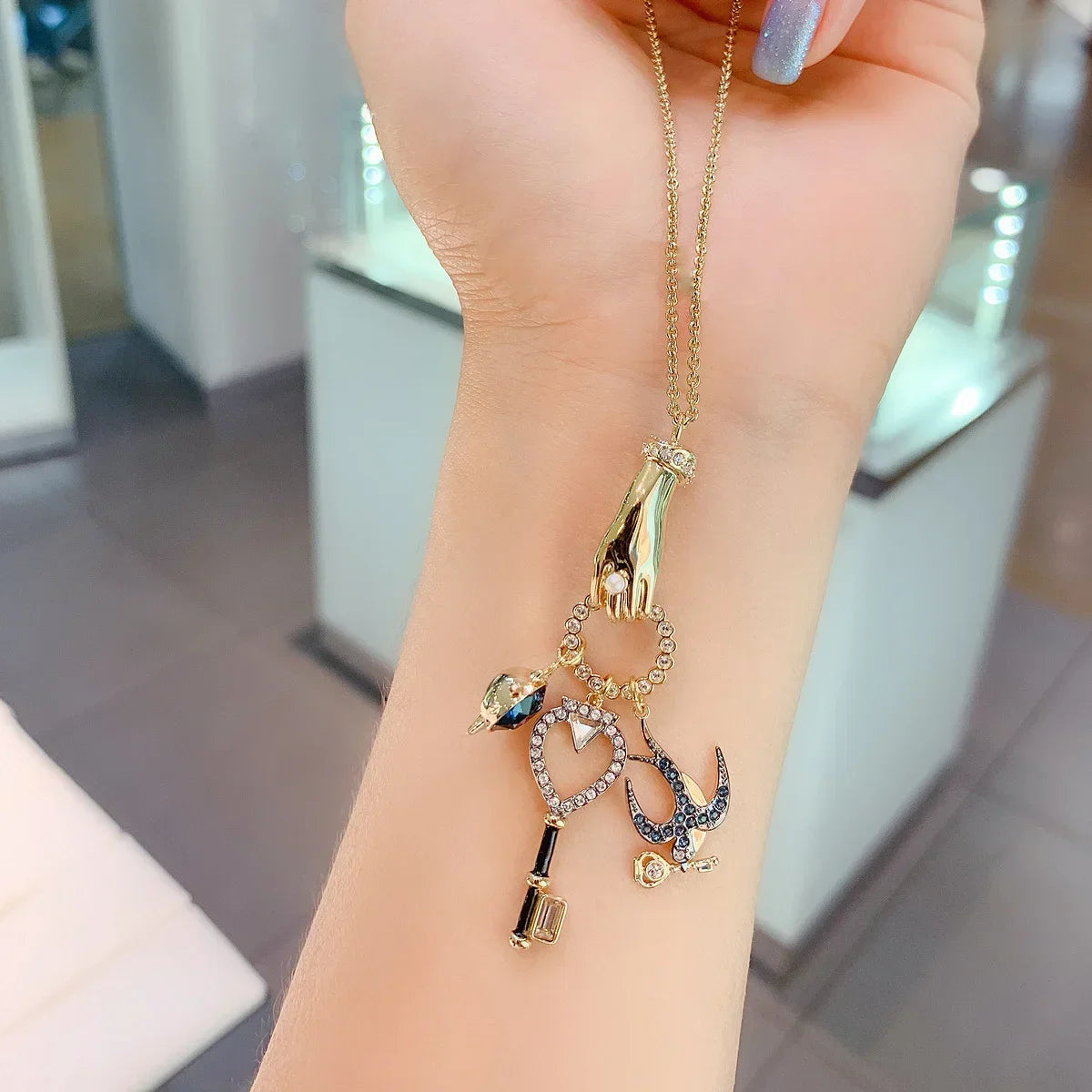 RP Sunflower Ladies' Austrian Crystal Jewelry Sets Exquisite TAROT MAGIC Necklace Earrings Bracelet Ring Party for Women💖