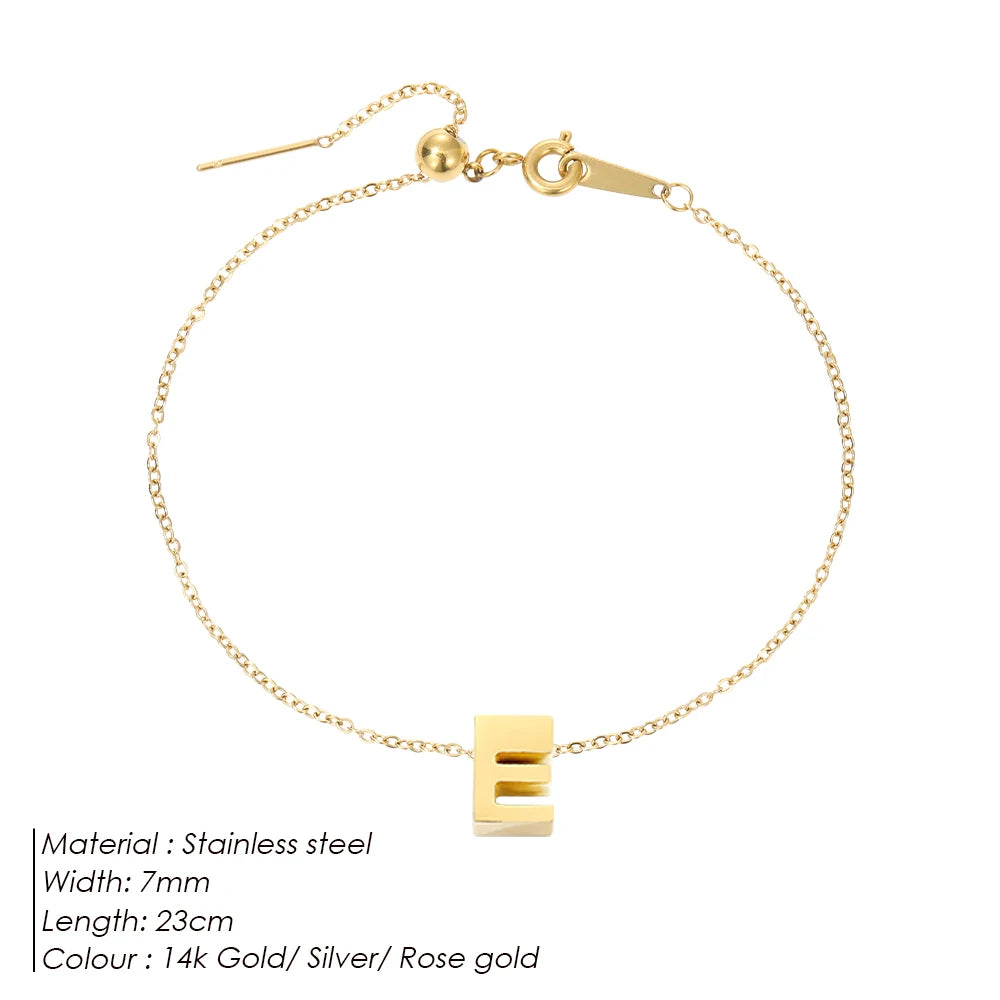 LUREA Initials DIY Anklets Stainless Steel Gold Plated Accessories Fashion Alphabet Anklet Mother's Day Gift 48 Hour Shipping♥️