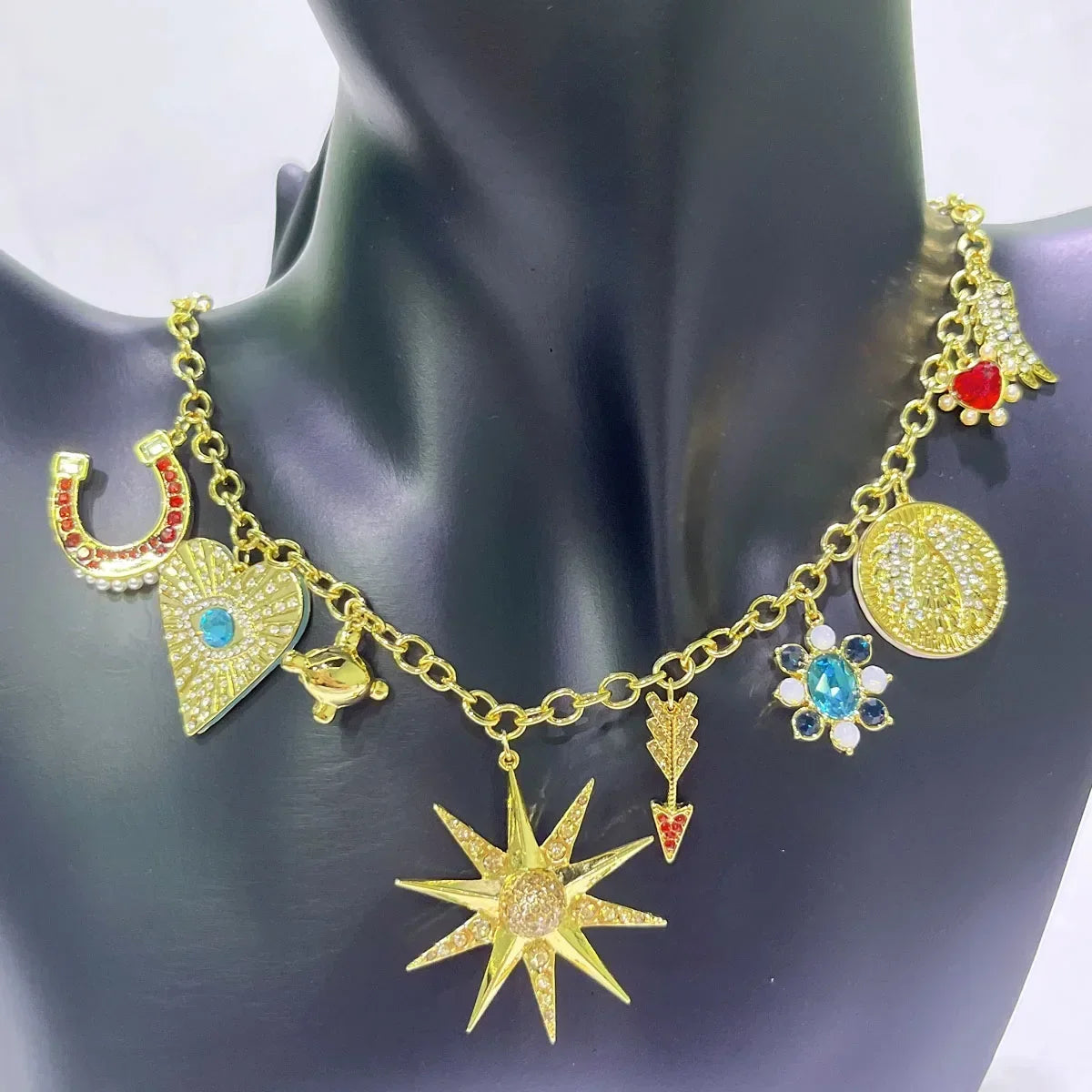 RP Sunflower Ladies' Austrian Crystal Jewelry Sets Exquisite TAROT MAGIC Necklace Earrings Bracelet Ring Party for Women💖