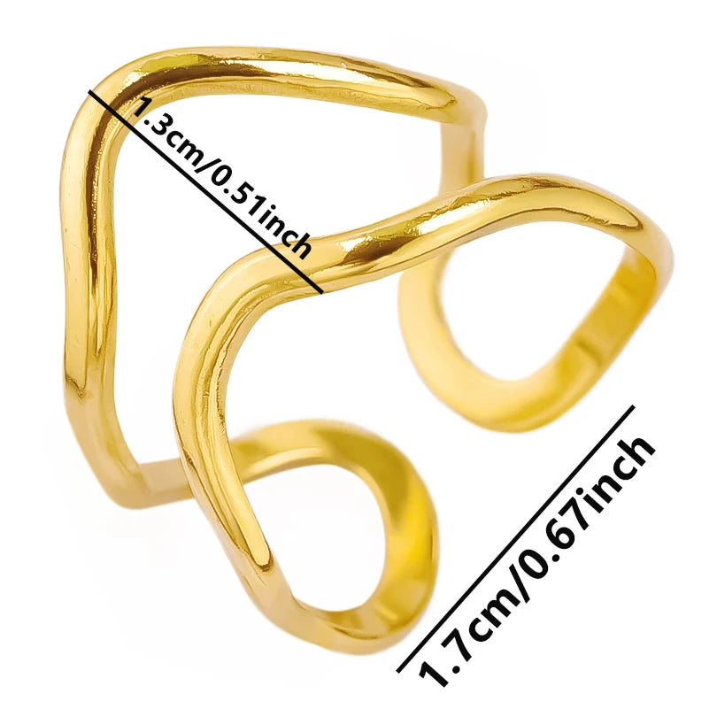 6pcs/lot Stainless Steel DIY Setting Rings Multi-layer Adjustable Open Rings Bases Jewelry Women Girls Anniversary Party Gifts