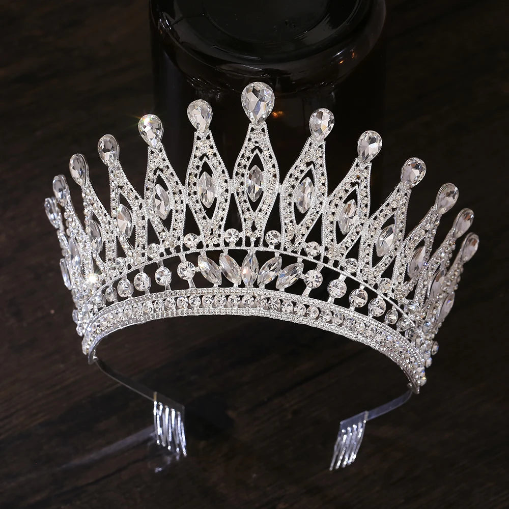 Tiara Crown for Women Girls, Wedding Tiara for Bride, Princess Hair Accessories for Birthday Prom Party Quinceanera