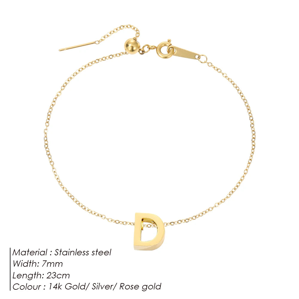 LUREA Initials DIY Anklets Stainless Steel Gold Plated Accessories Fashion Alphabet Anklet Mother's Day Gift 48 Hour Shipping♥️