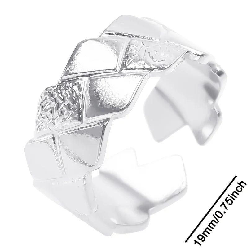 6pcs Stylish High Quality Stainless Steel Rings Love Hollow Geometric Stars Shaped Knuckle Rings Women Jewelry Accessory Gifts| Lurea accessories ✨️ 😍