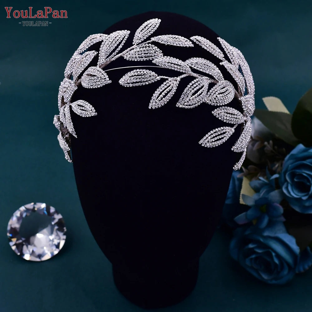 YouLaPan Luxury Rhinestone Bride Headband Woman Headpiece Wedding Hair Accessories Pageant Headdresse Wedding Tiara HP425💜