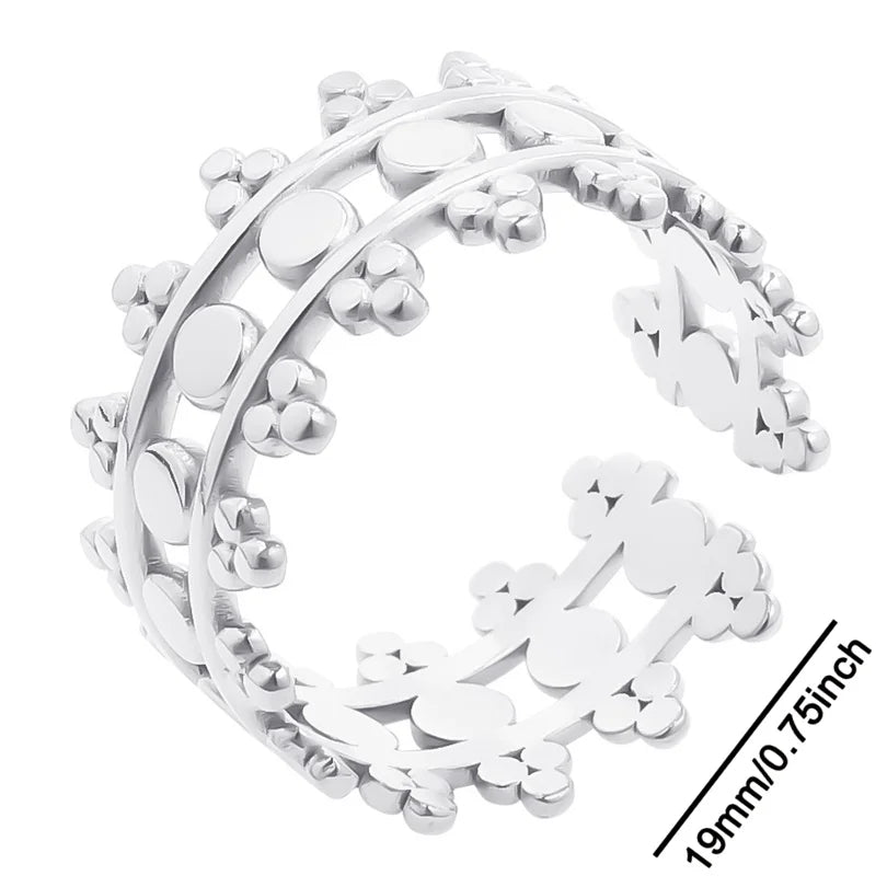 6pcs Stylish High Quality Stainless Steel Rings Love Hollow Geometric Stars Shaped Knuckle Rings Women Jewelry Accessory Gifts| Lurea accessories ✨️ 😍