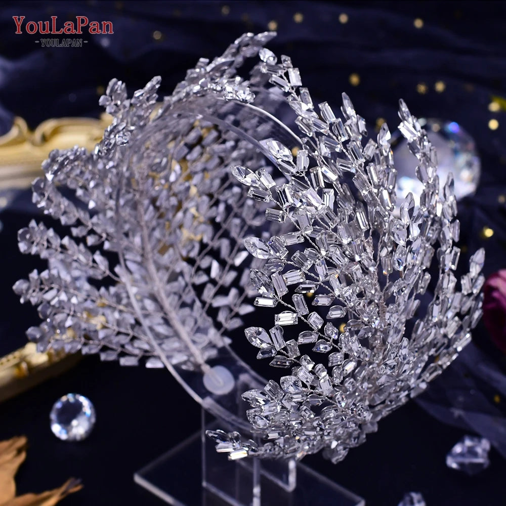 YouLaPan Luxury Rhinestone Bride Headband Woman Headpiece Wedding Hair Accessories Pageant Headdresse Wedding Tiara HP425💜