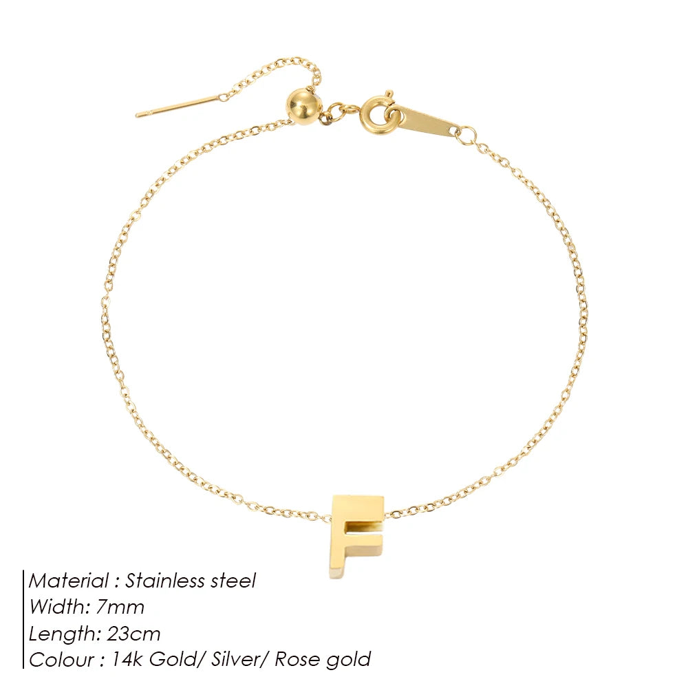 LUREA Initials DIY Anklets Stainless Steel Gold Plated Accessories Fashion Alphabet Anklet Mother's Day Gift 48 Hour Shipping♥️