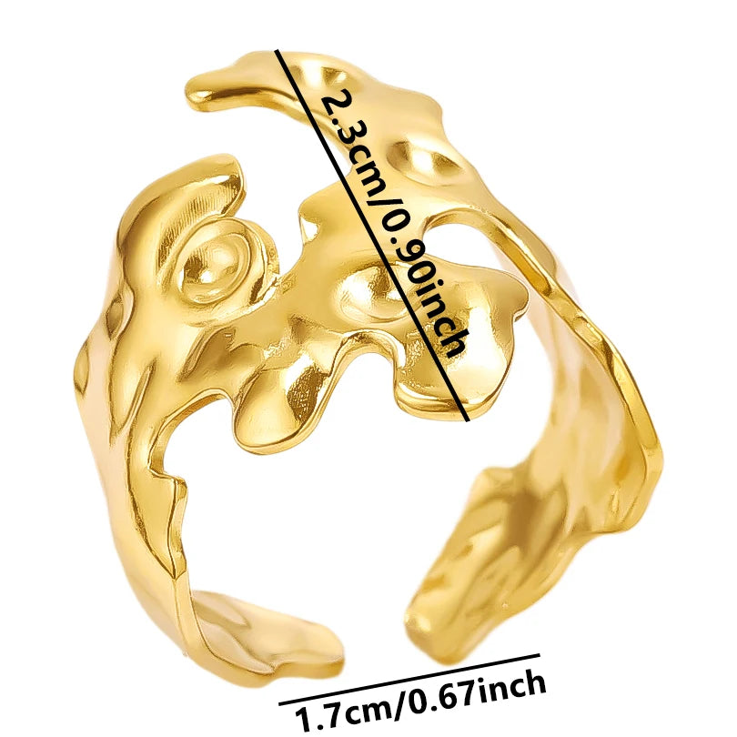 6pcs/lot Stainless Steel DIY Setting Rings Multi-layer Adjustable Open Rings Bases Jewelry Women Girls Anniversary Party Gifts