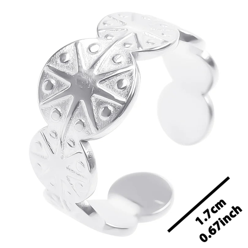 6pcs Stylish High Quality Stainless Steel Rings Love Hollow Geometric Stars Shaped Knuckle Rings Women Jewelry Accessory Gifts| Lurea accessories ✨️ 😍