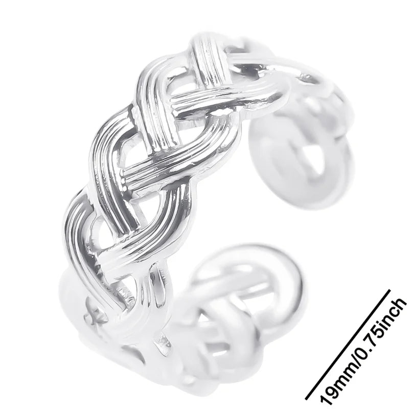 6pcs Stylish High Quality Stainless Steel Rings Love Hollow Geometric Stars Shaped Knuckle Rings Women Jewelry Accessory Gifts| Lurea accessories ✨️ 😍