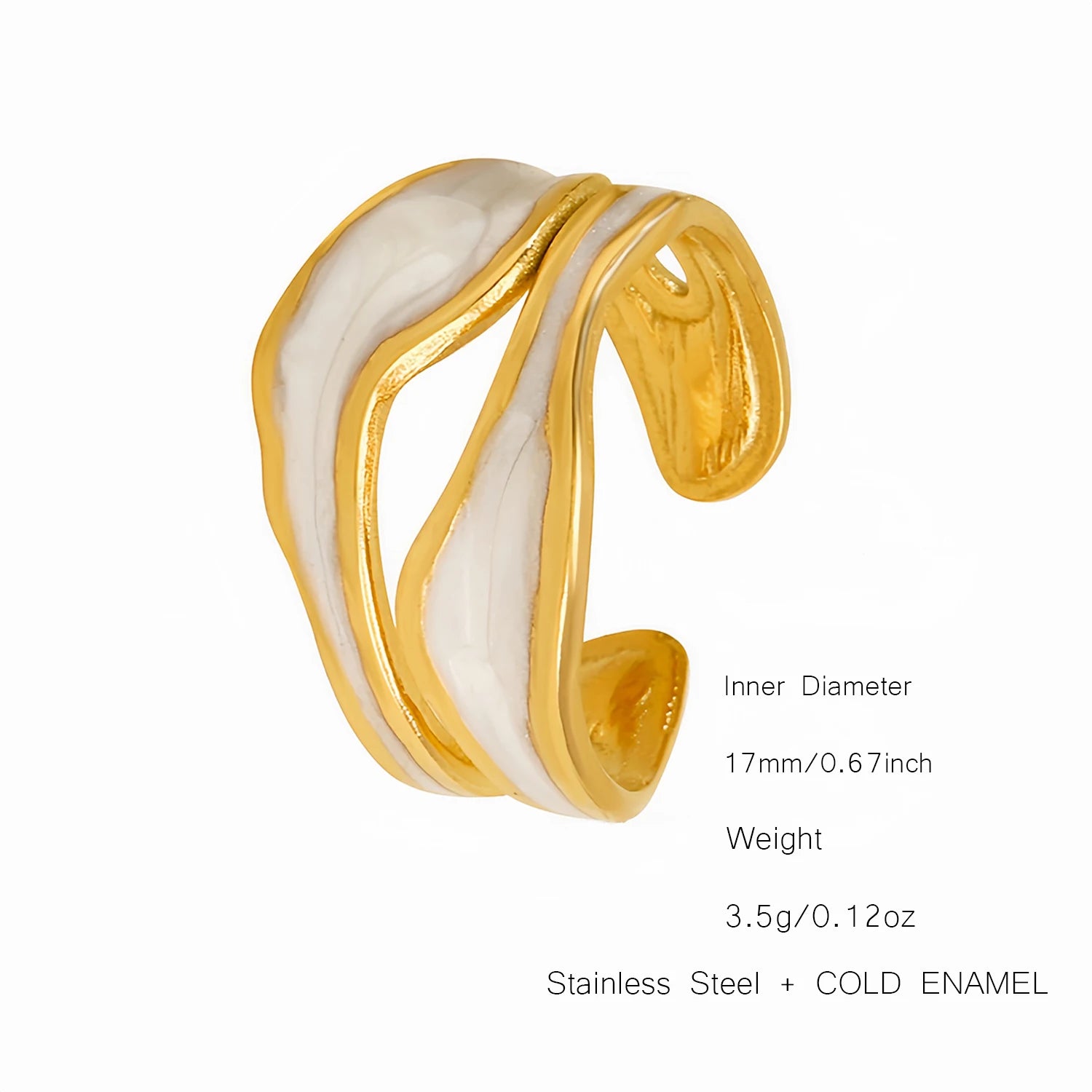 UHBINYCA Simple Black and White Cold Enamel Ring, Stainless Steel Ring with Adjustable Opening|Lurea accessories ♥️