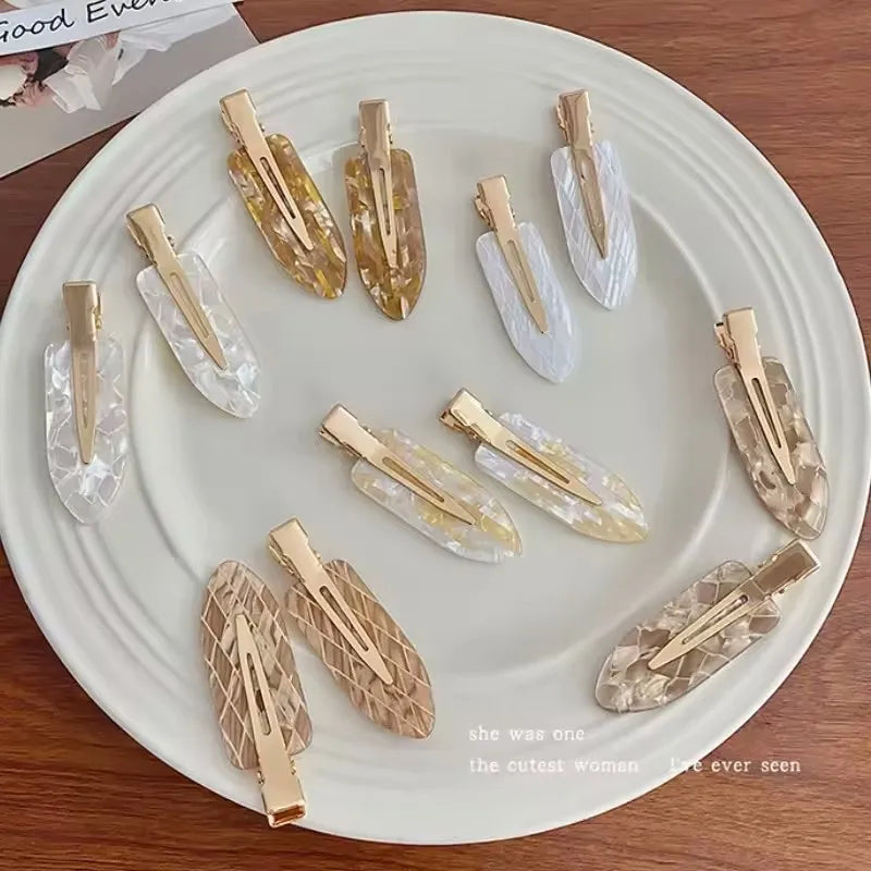 4pcs Simple Mixed Color Hair Clips Side No Trace Bangs Duckbill Clips Elegant Ladies Headwear Hair Accessories